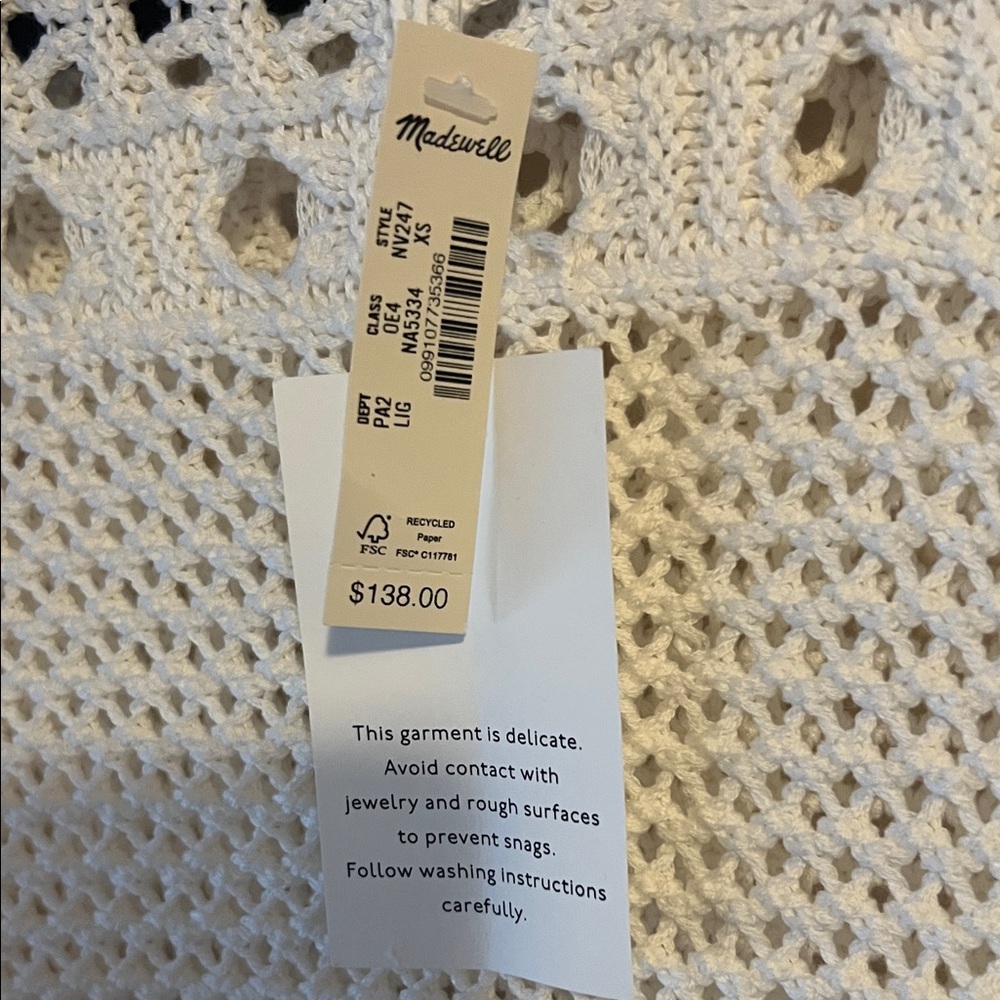 NWT Madewell XS Open-Stitch Cotton Pullover Sweater - Picture 9 of 14